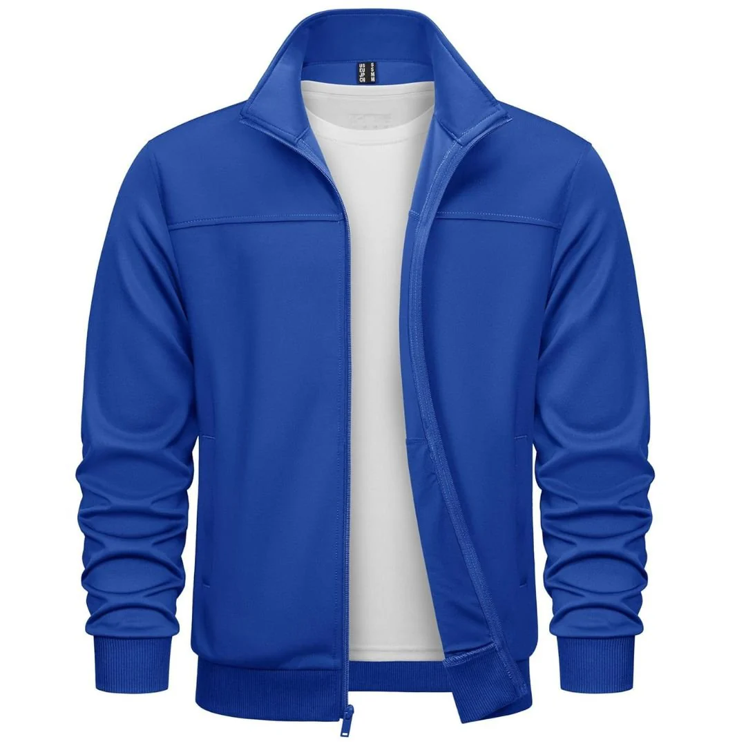 Men's Track Lightweight Full Zip Up Stand Collar Jacket