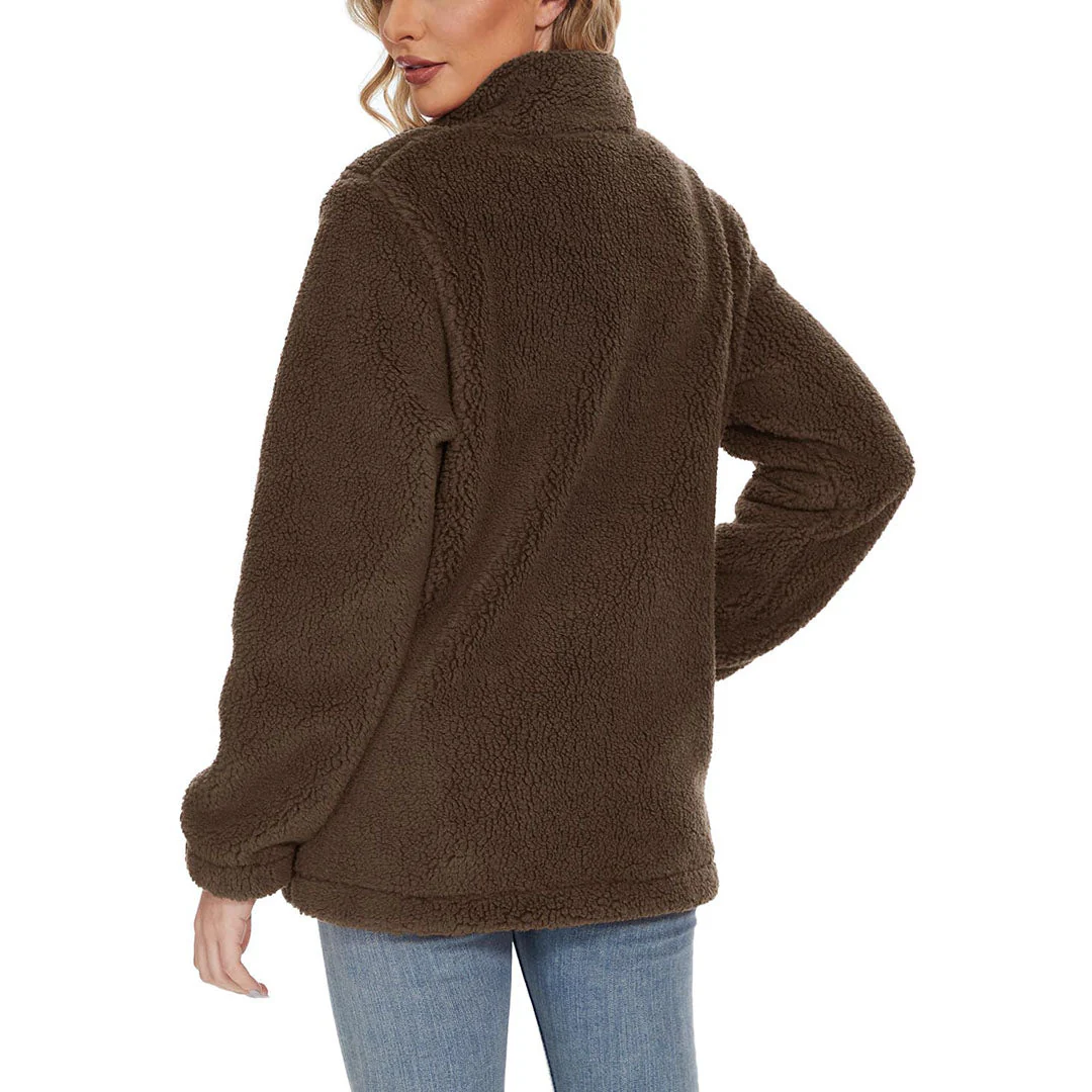 Women's Sherpa Fleece Full Zip Fuzzy Jackets