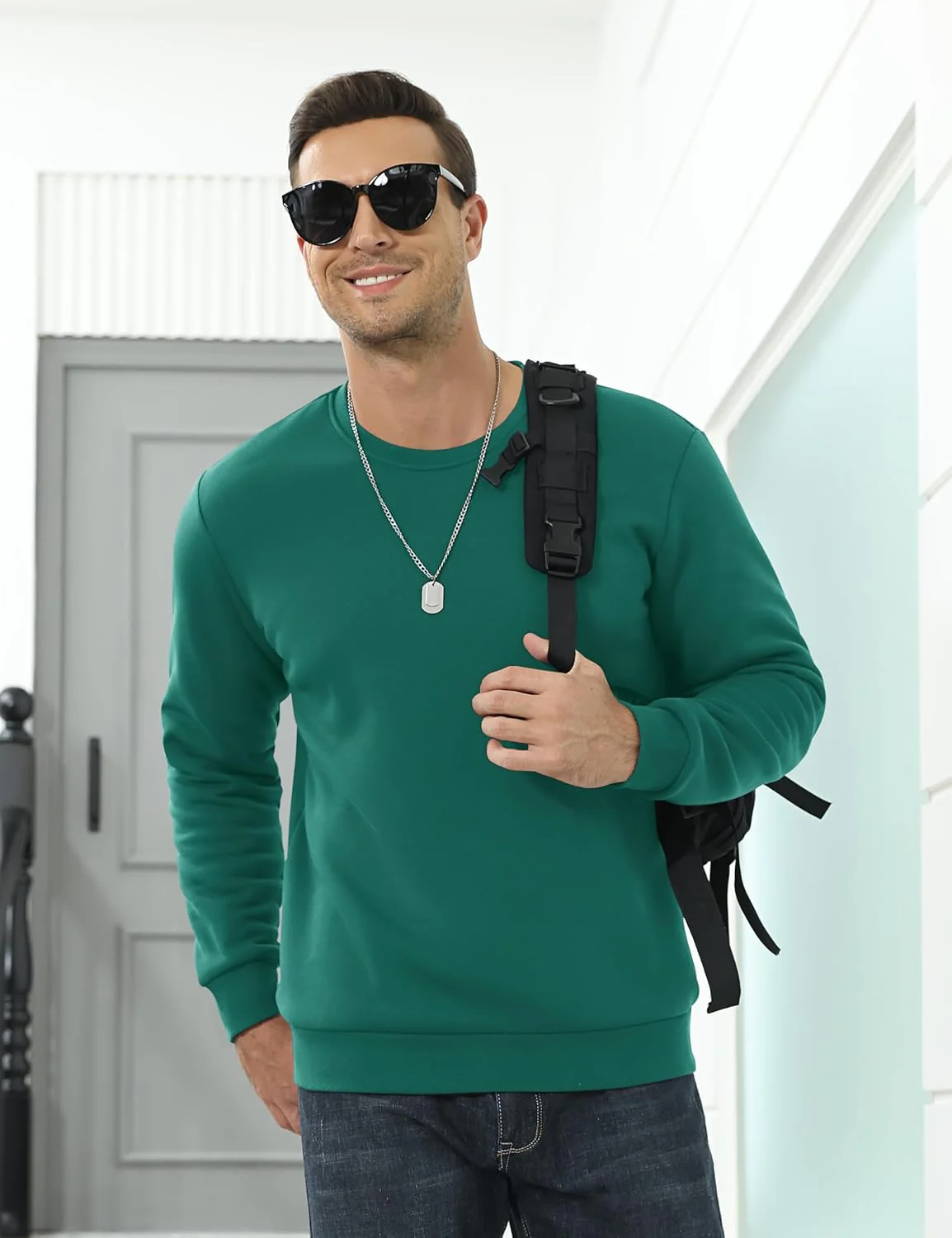 Men's Uncw Sweatshirts Vintage Crewneck Winter Active Warm Outdoor