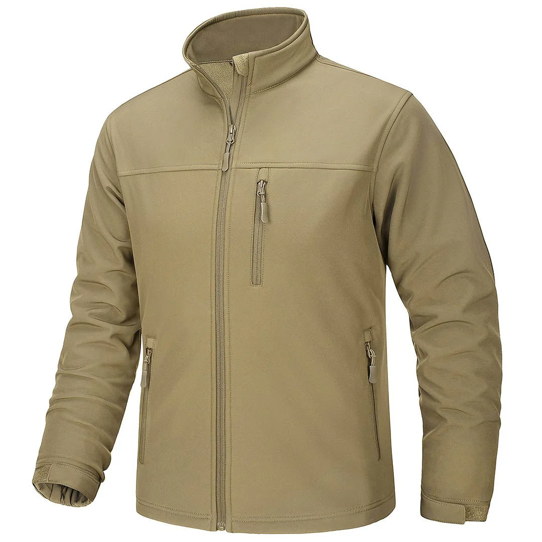 Men's Softshell Fleece Lined Water Resistant Outdoor Tactical Jackets
