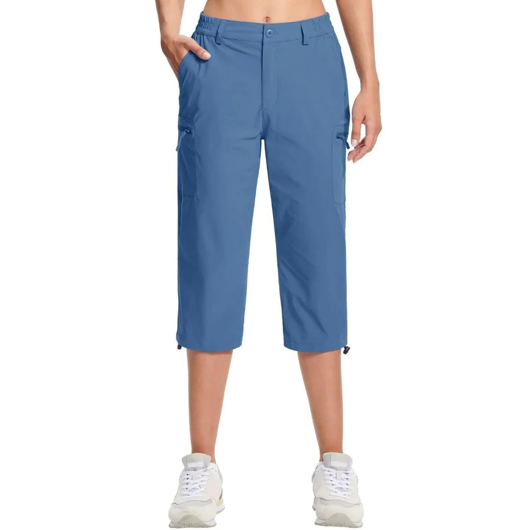 Women's Hiking Pants Cargo Capris Lightweight Stretch Water Resistant Joggers