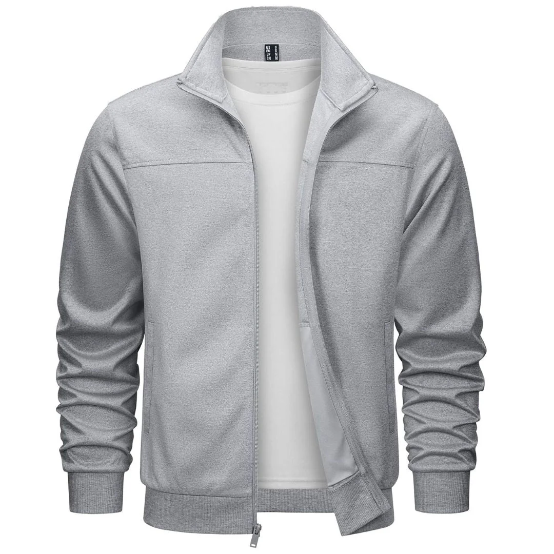 Men's Track Lightweight Full Zip Up Stand Collar Jacket