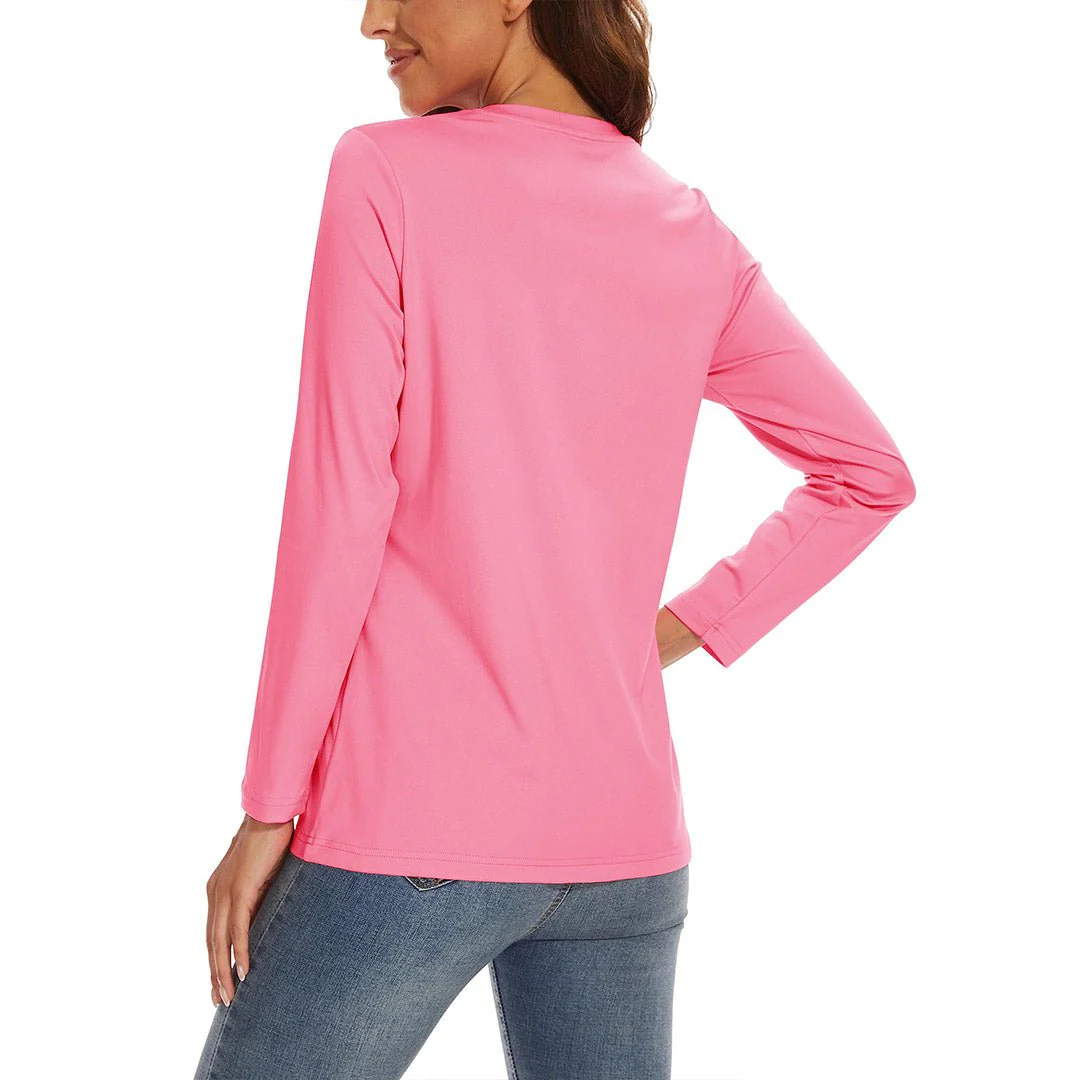 Women's UPF 80+ Quick Dry Crew Neck Long Sleeve T-Shirts