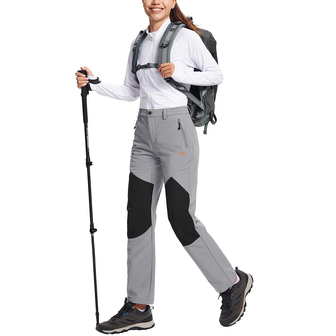 Women's Outdoor Windproof Fleece Lined Hiking Softshell Pants