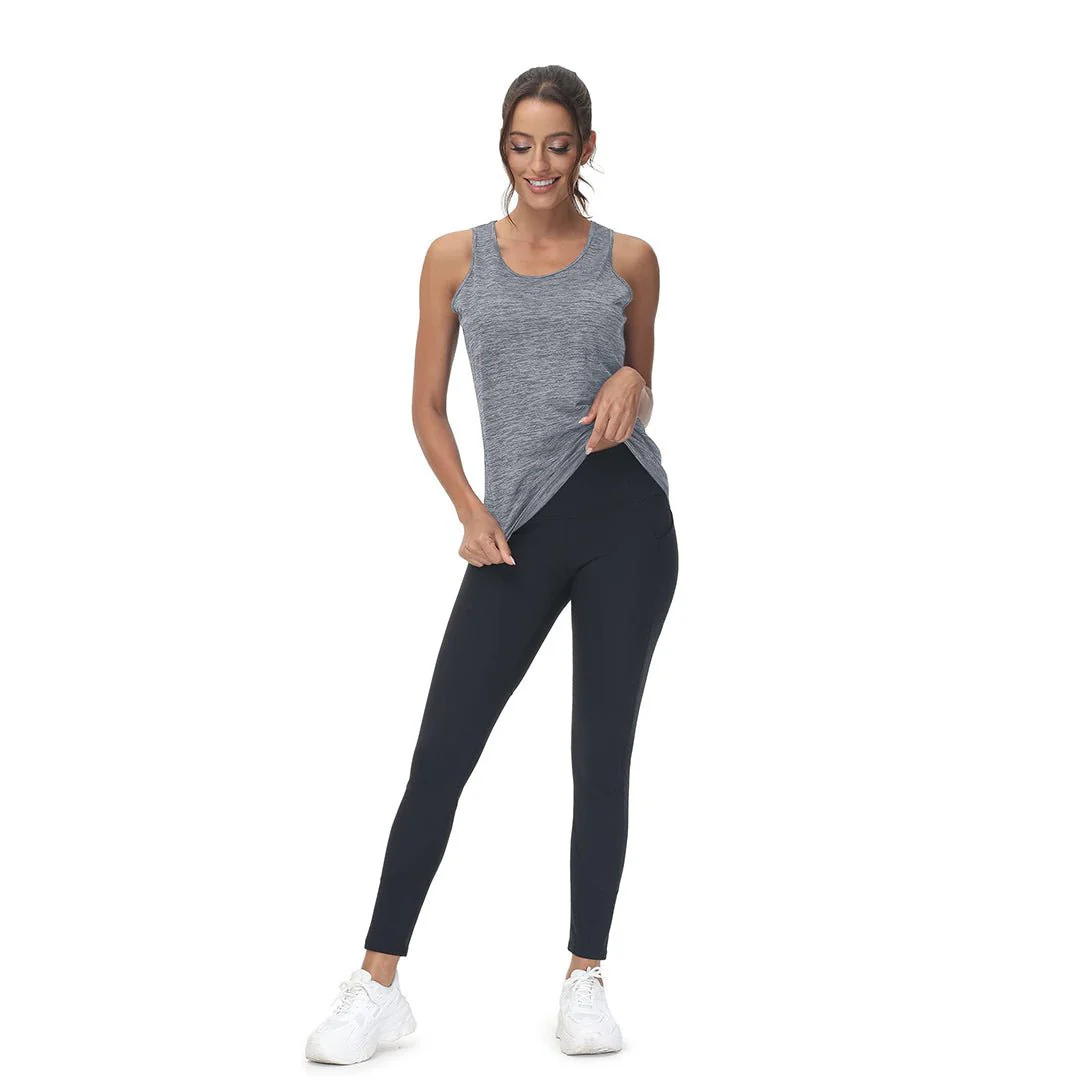 Women's Lightweight Athletic Yoga Crewneck Tank Tops