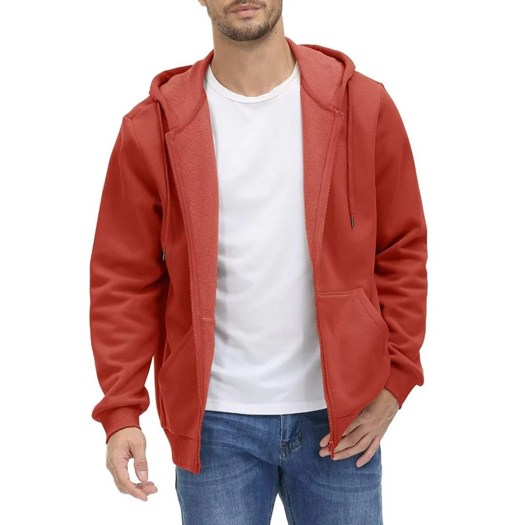 Men's Full Zip-Up Casual Active Hoodie