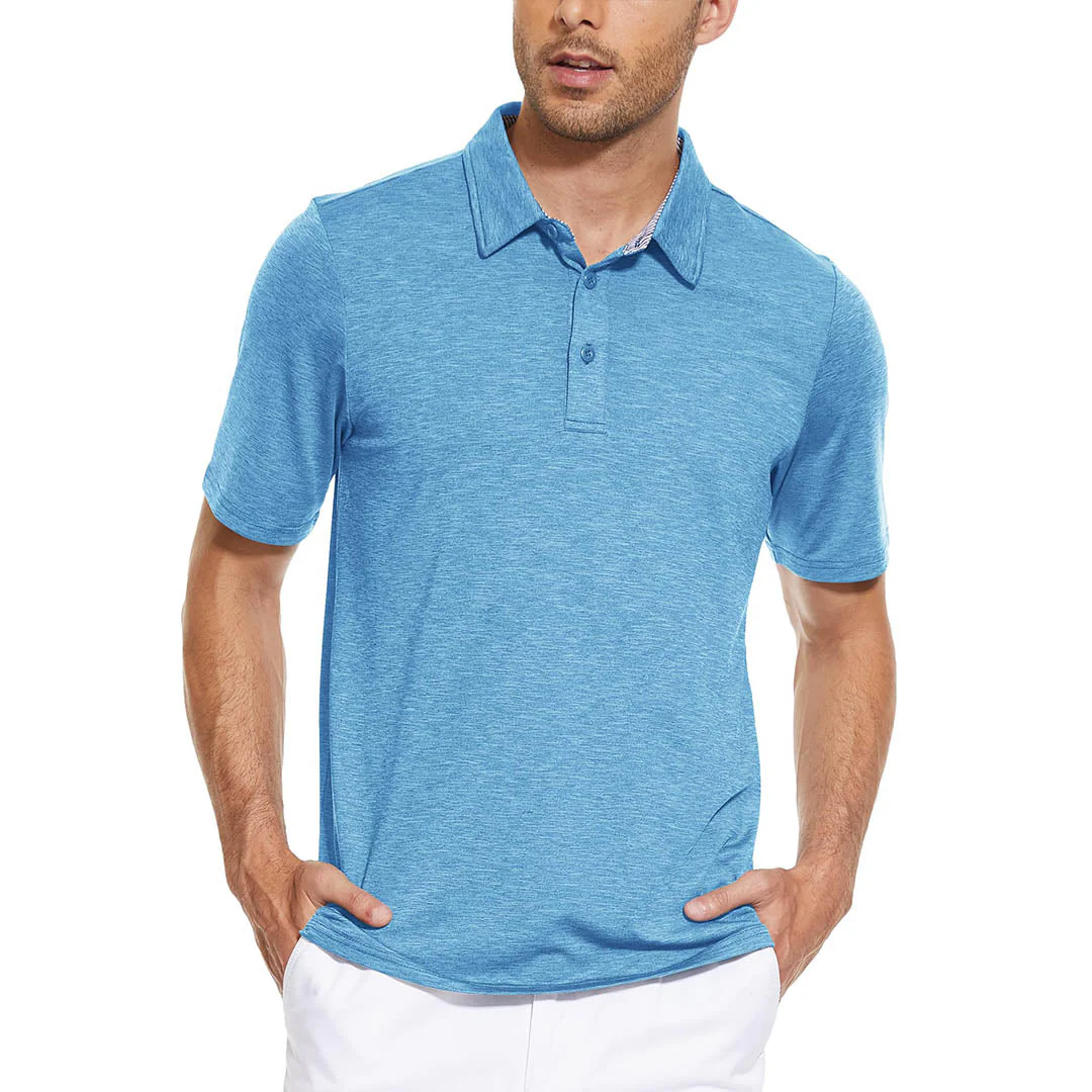 Men's Casual Polo Golf Shirts Quick Dry 3 Buttons