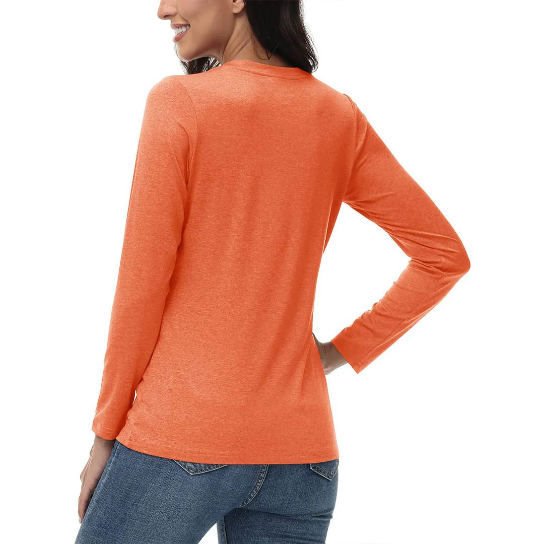 Women's V-Neck Sun Shirts UPF 50+ Long Sleeve T-Shirts