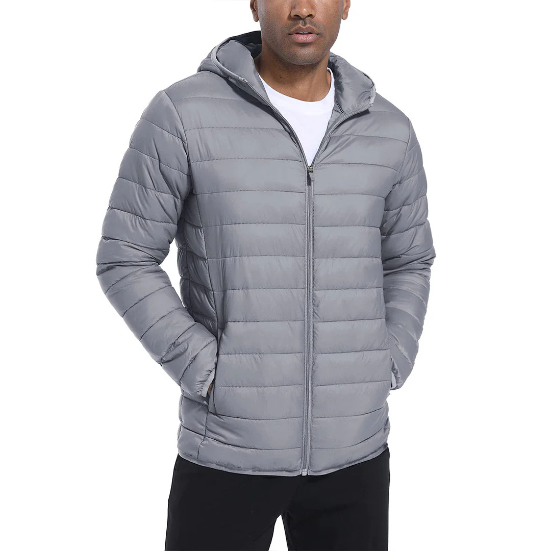 Men's Hooded Puffer Water-Repellent Down Alternative Jacket