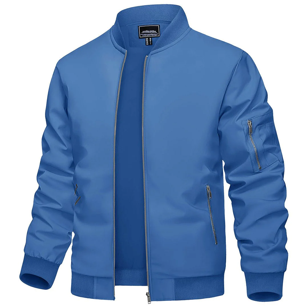 Men's Bomber Zip Pockets Outdoor Sport Jackets