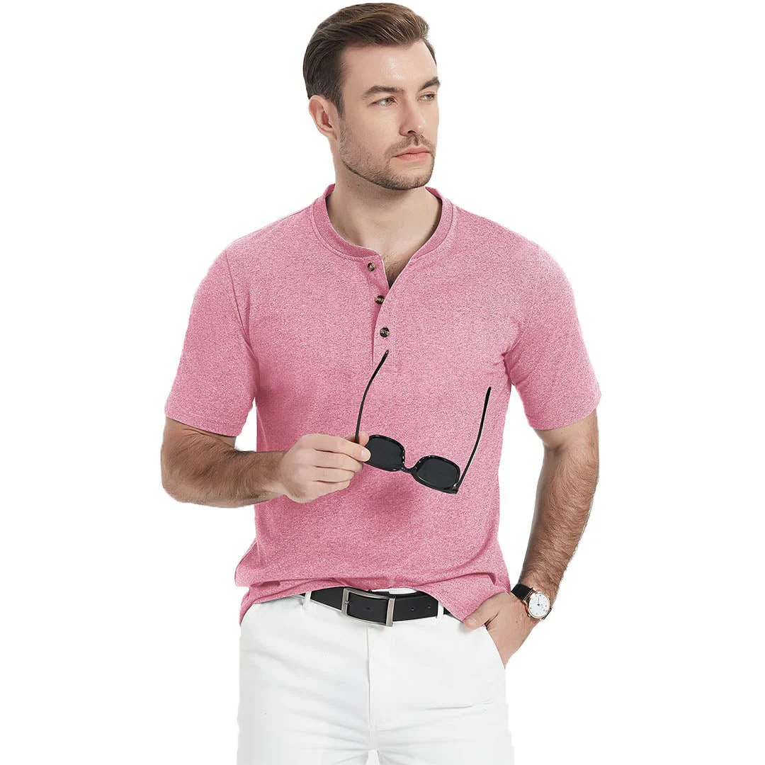 Men's Casual Cotton Henley Shirts