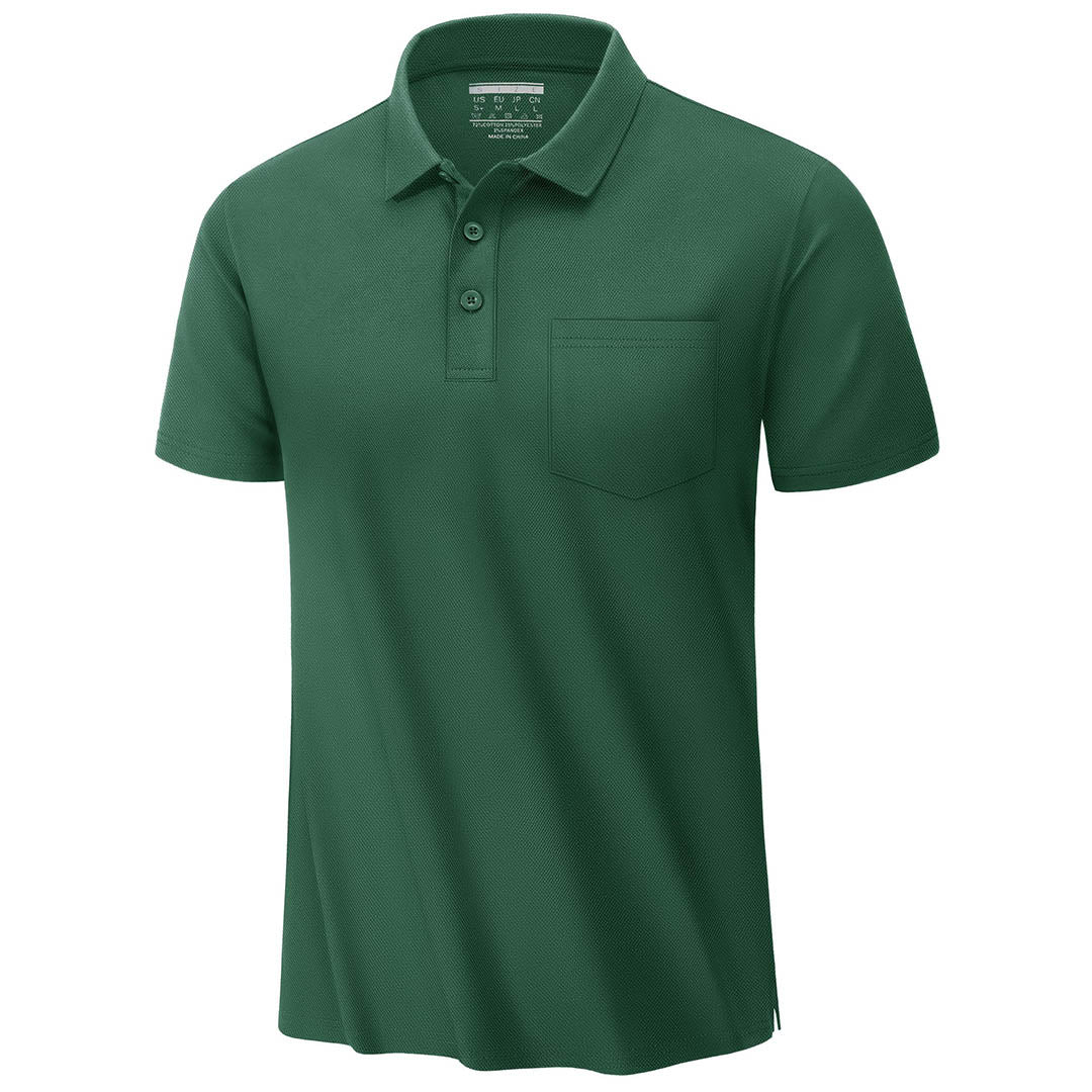 Men's Moisture Wicking Golf Polo Shirts with Pocket