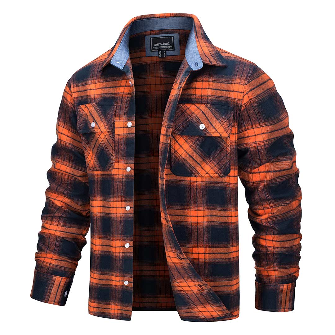 Men's Flannel Tesla Plaid Shirts Long Sleeve