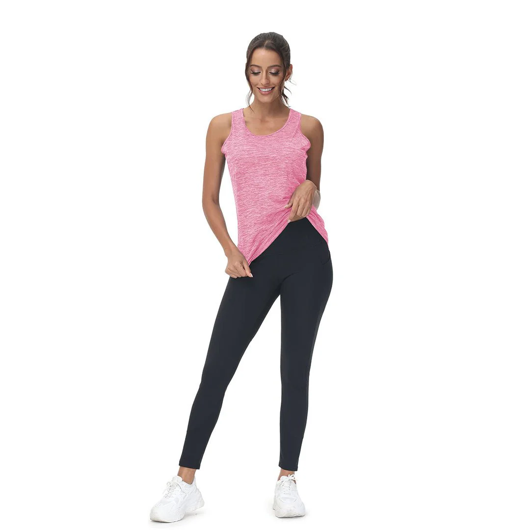 Women's Lightweight Athletic Yoga Crewneck Tank Tops