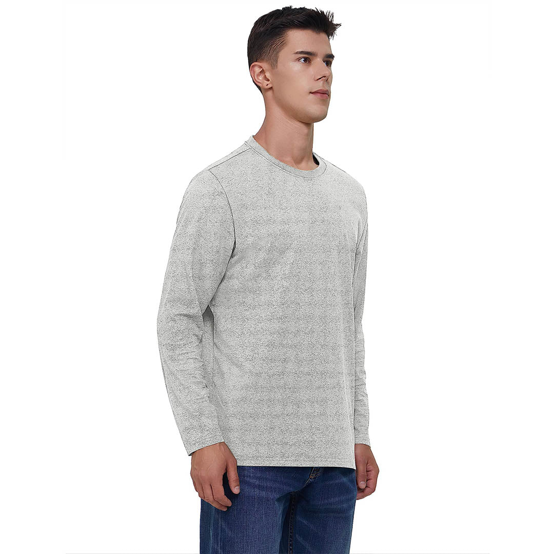Men's Cotton Solid Color Classic Casual Long Sleeve T-shirt