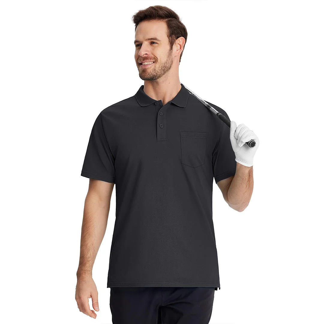 Men's Moisture Wicking Golf Polo Shirts with Pocket