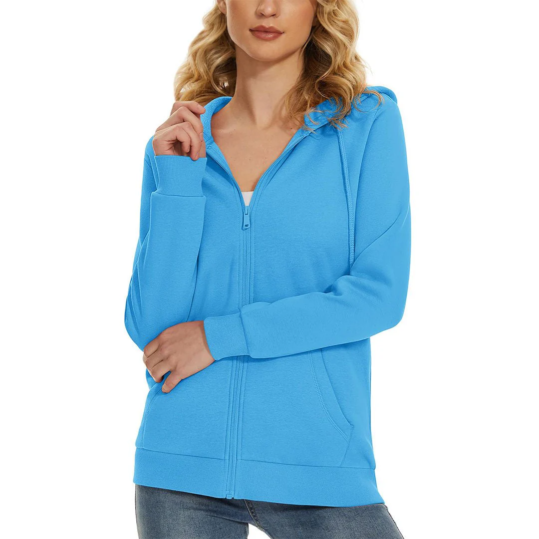 Women's Casual Lightweight  Fleece Hoodies Sportswear Jacket