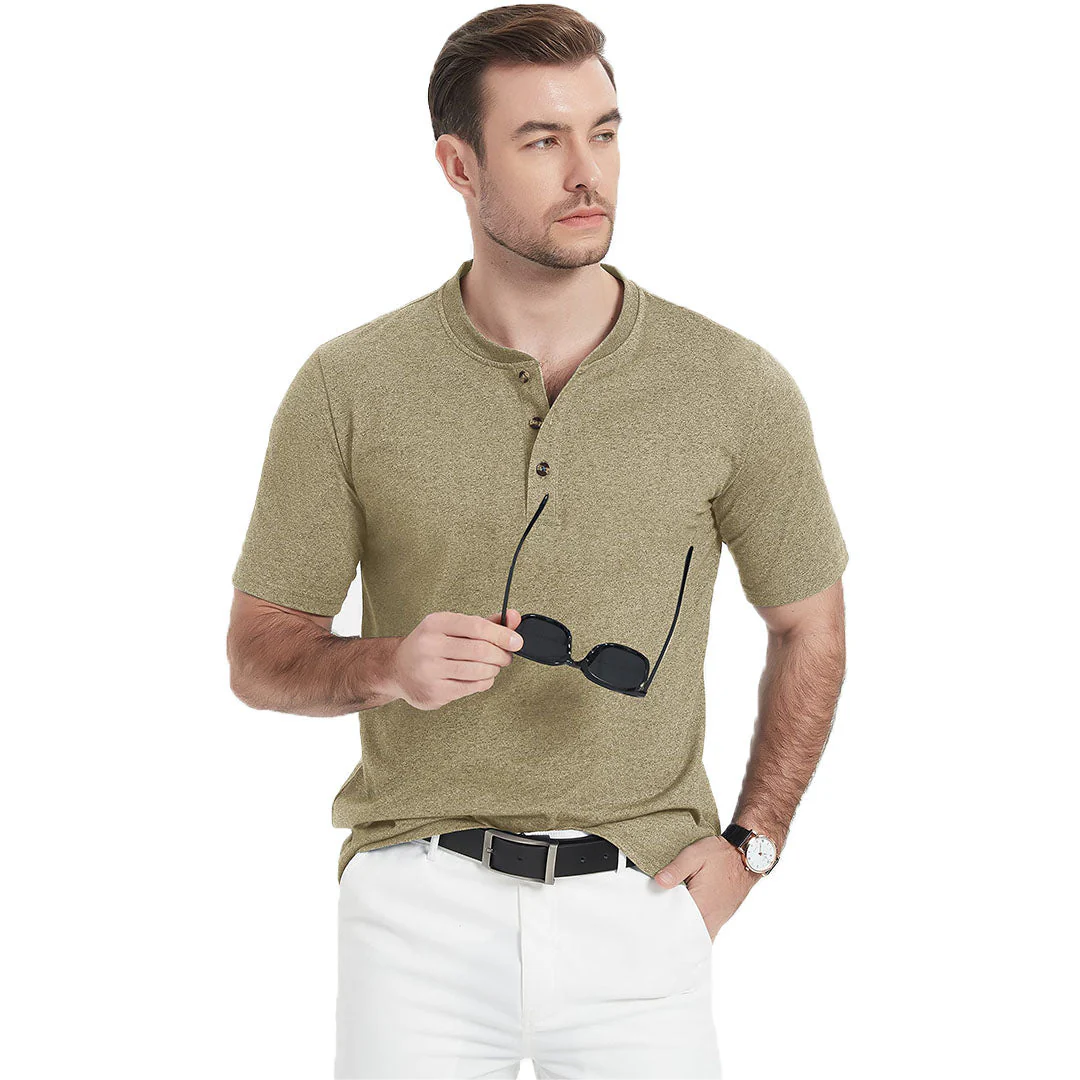 Men's Casual Cotton Henley Shirts