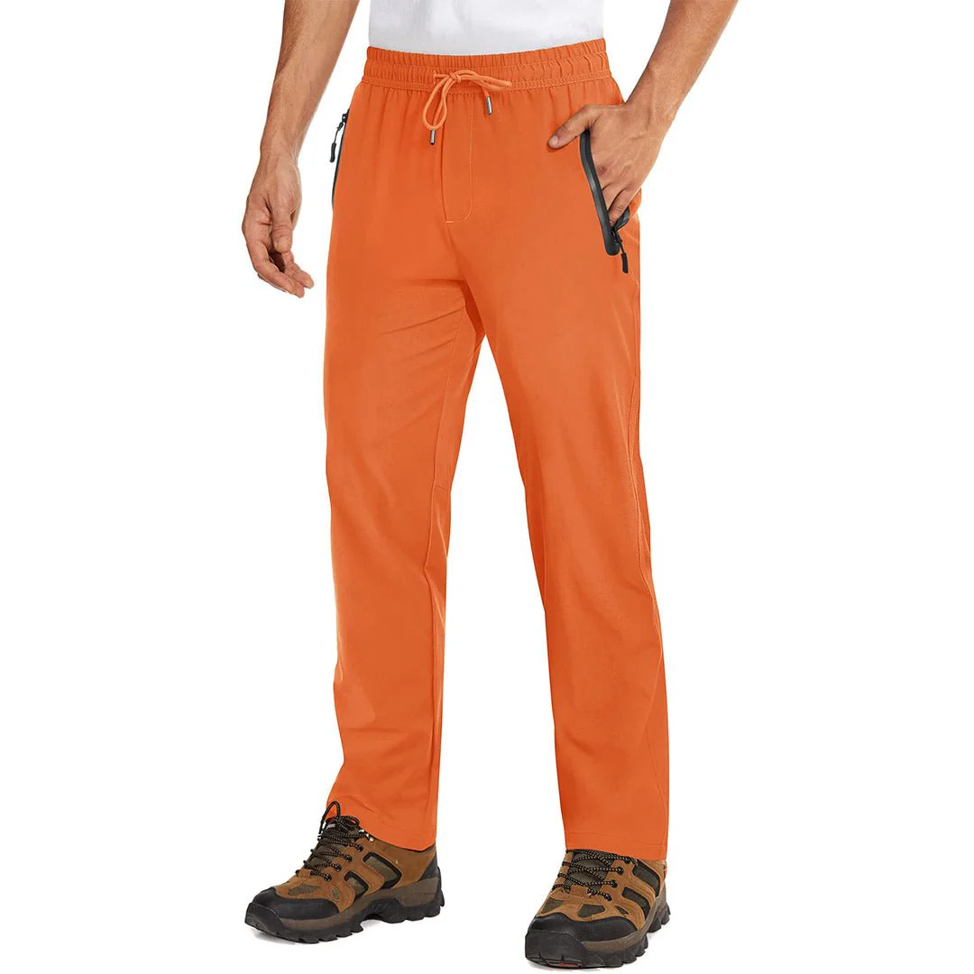 Men's Lightweight Hiking Pants Quick Dry Running Sweatpants With Zipper Pockets