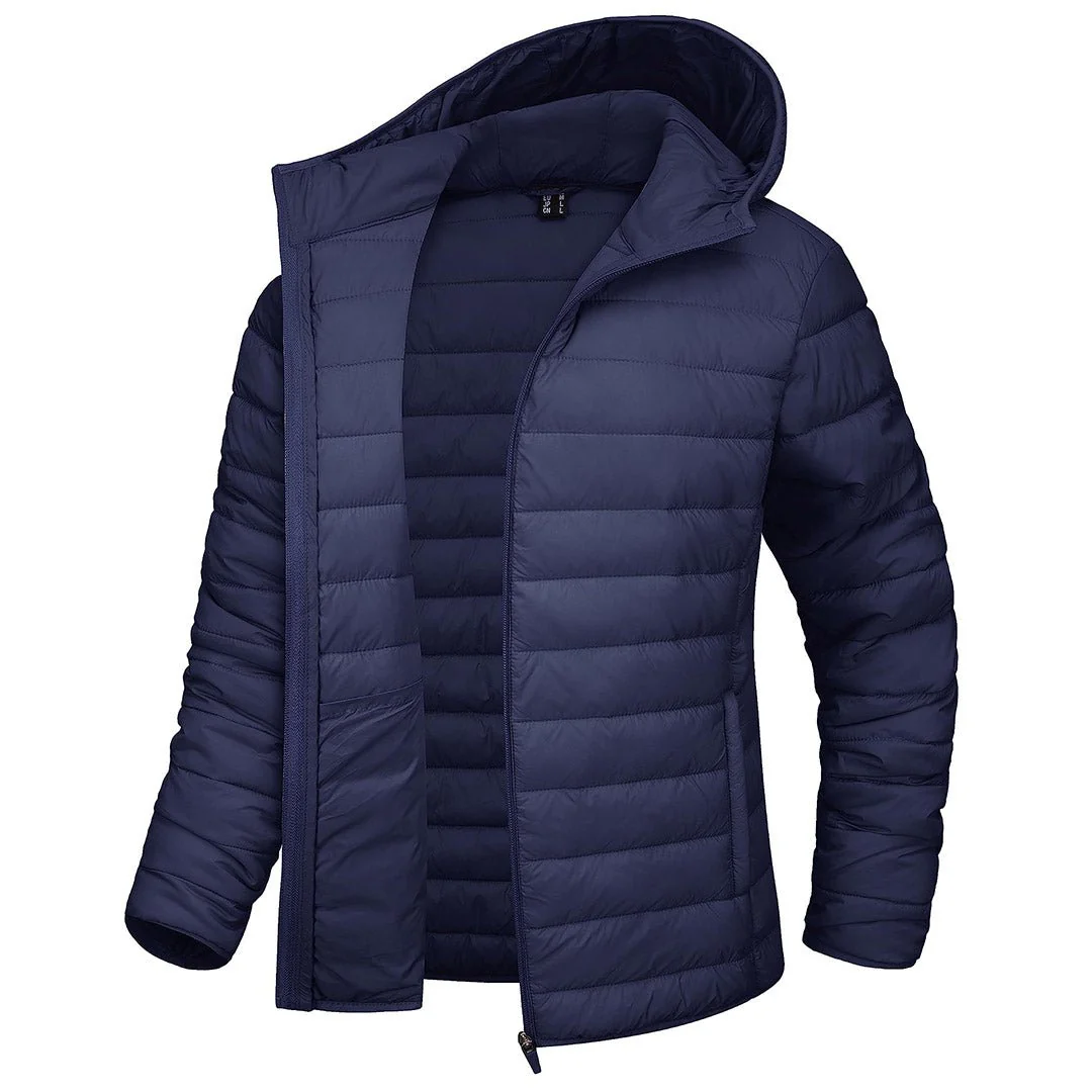 Women's Lightweight Puffer Full-zip Water-Resistant Winter Coat with Hood