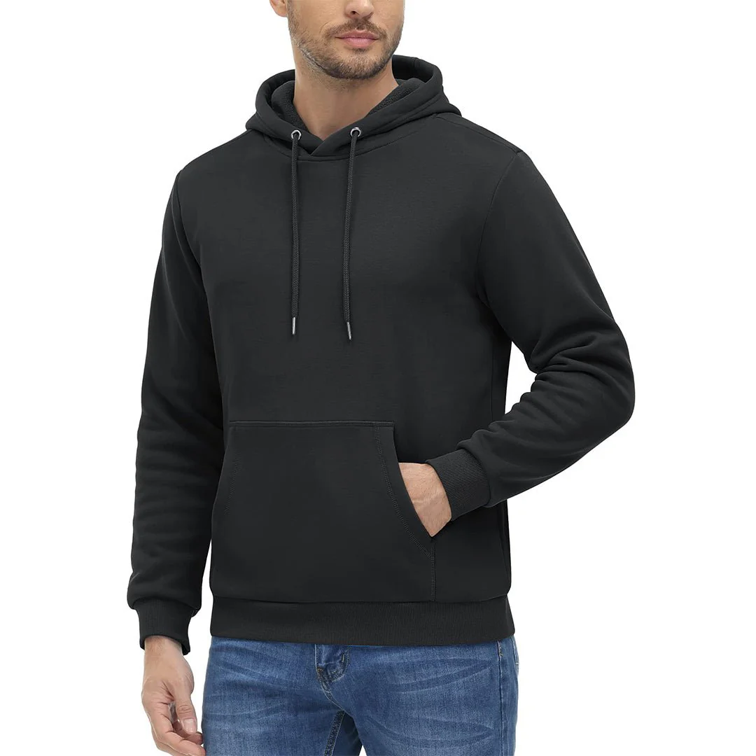 Men's Pullover Fleece Zip Up Hoodie Cotton Casual Lightweight Sweatshirt