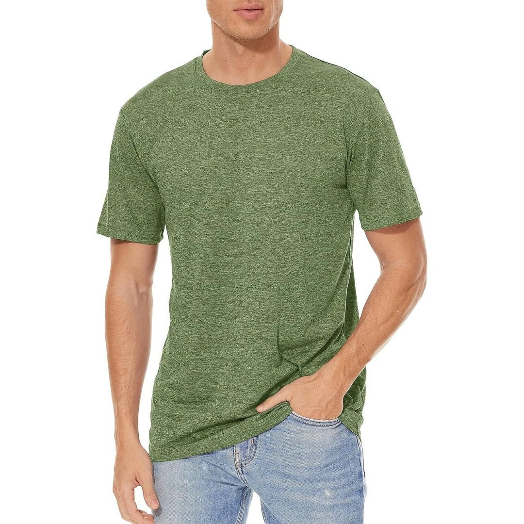 Men's Quick-Dry Solid Round Neck T-shirt