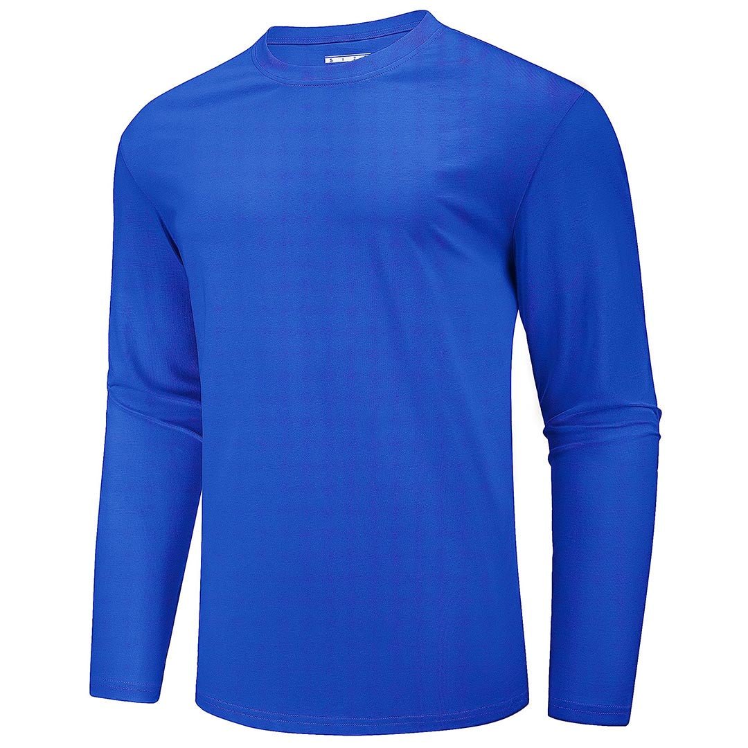 Men's Cotton Solid Color Classic Casual Long Sleeve T-shirt