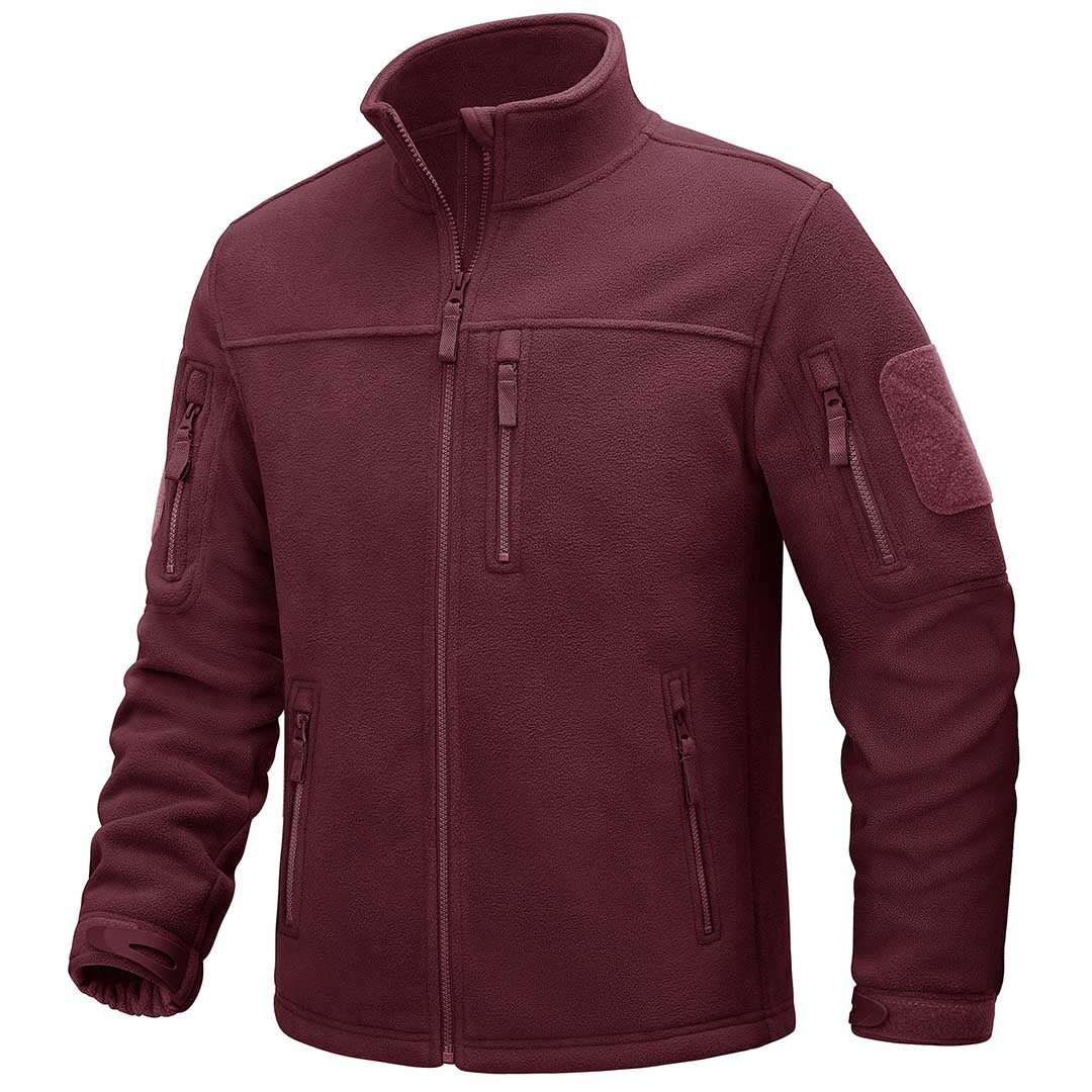 Men's Tactical Fleece Jackets Full Zip Coat with Multi Pockets