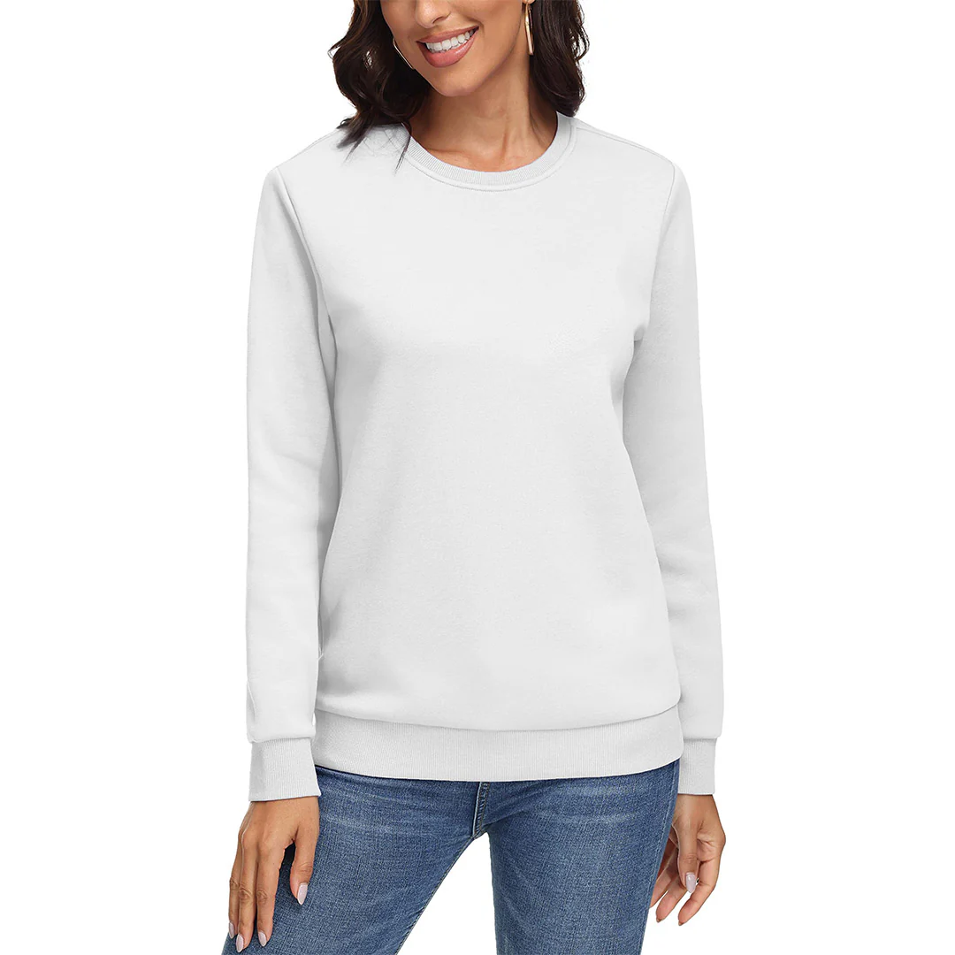 Women's Fleece-Lined Crewneck Casual Sweatshirts