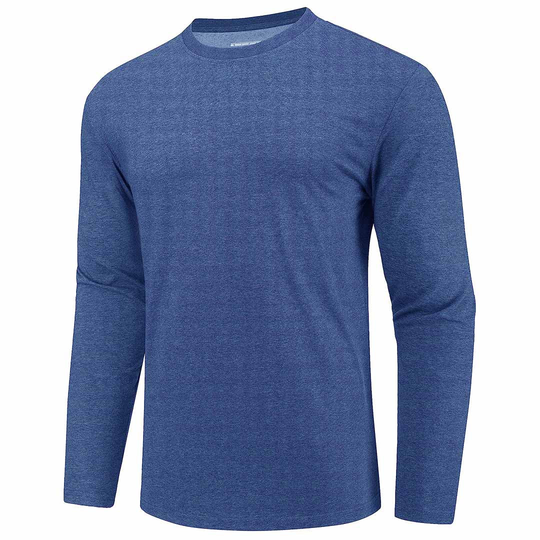 Men's Cotton Solid Color Classic Casual Long Sleeve T-shirt