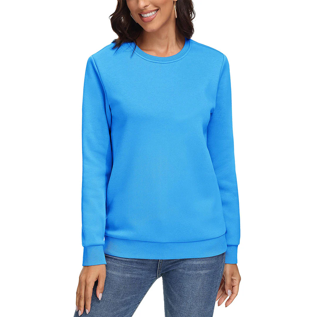 Women's Fleece-Lined Crewneck Casual Sweatshirts