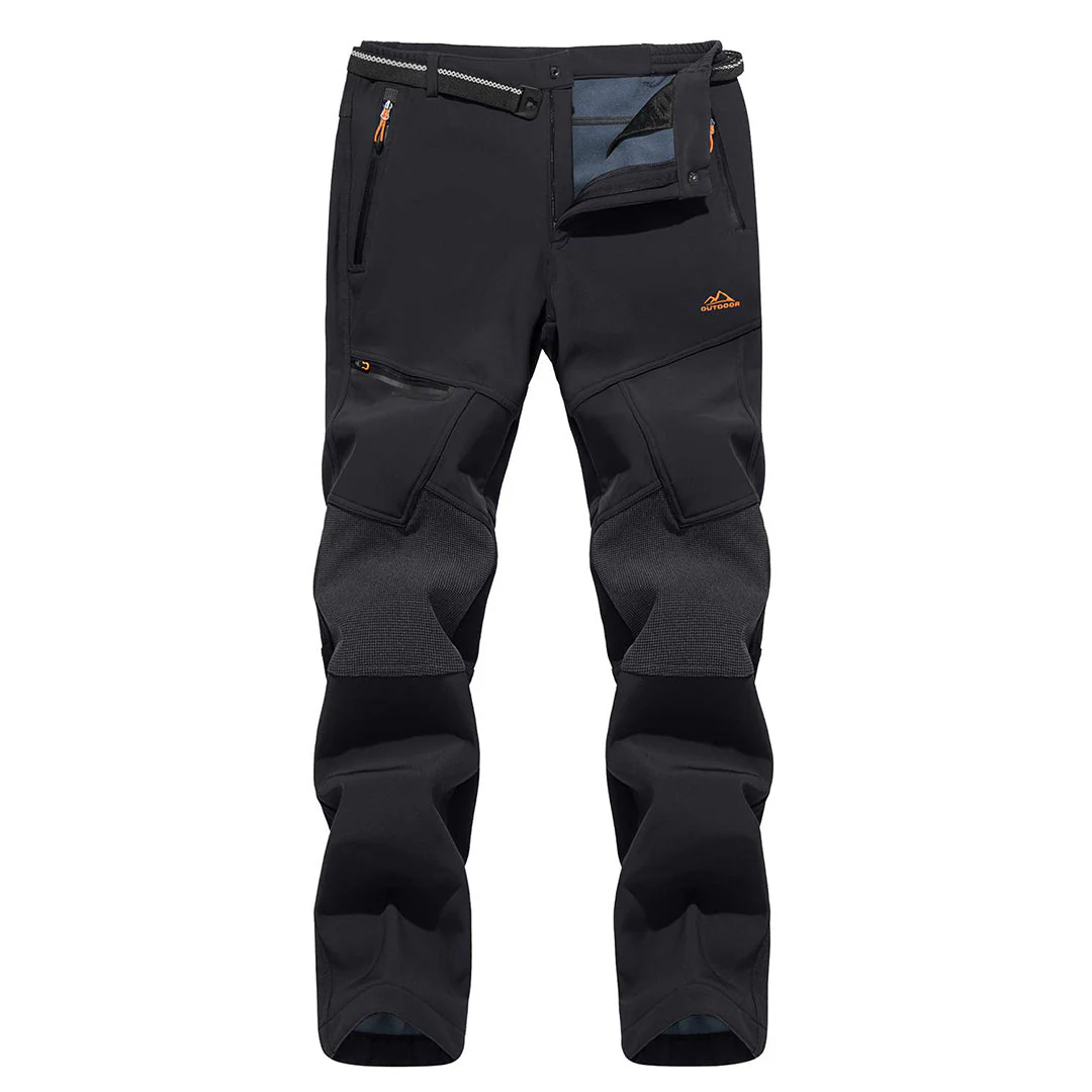 Men's Hiking Fleece Lined Reinforced Knees Softshell Pants