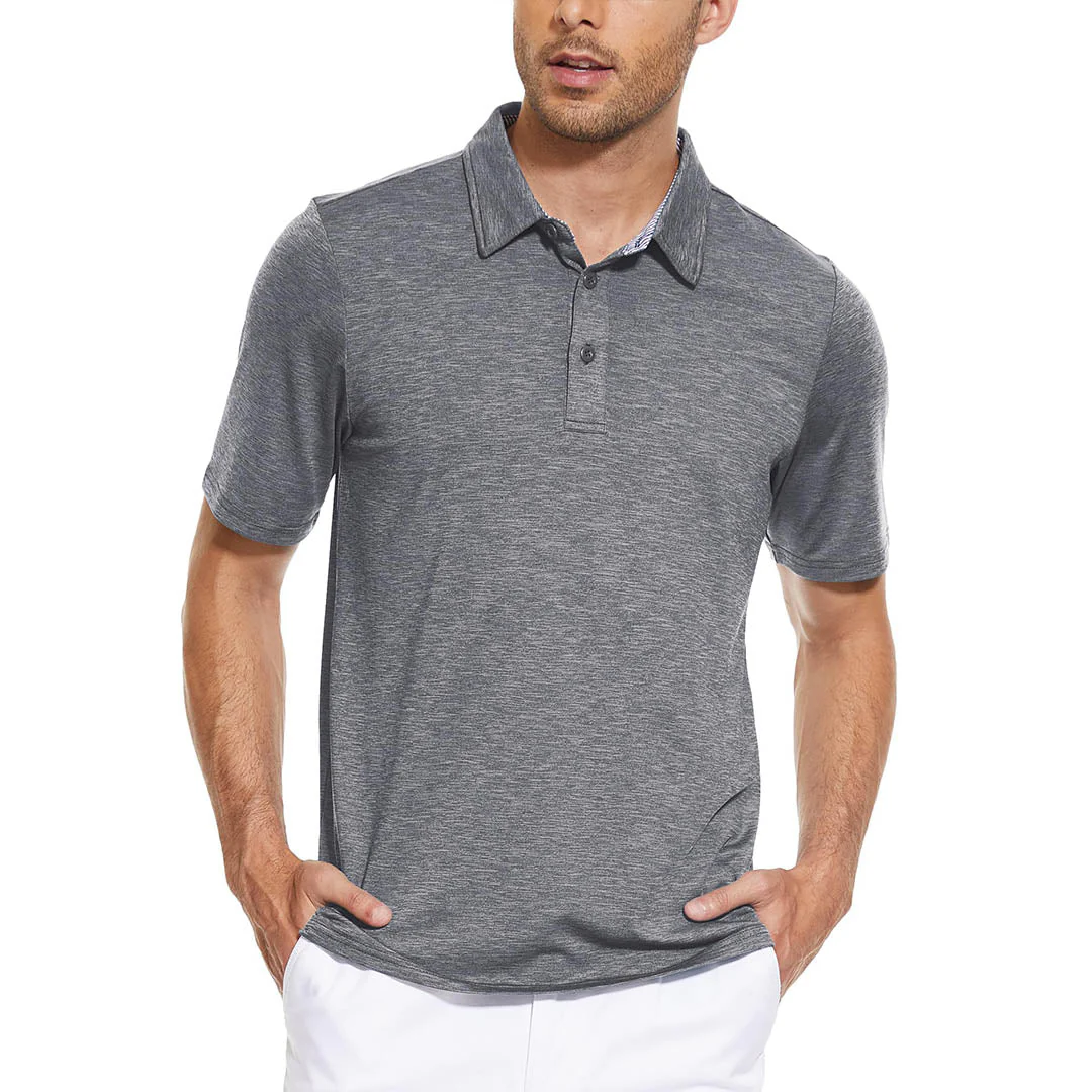 Men's Casual Polo Golf Shirts Quick Dry 3 Buttons