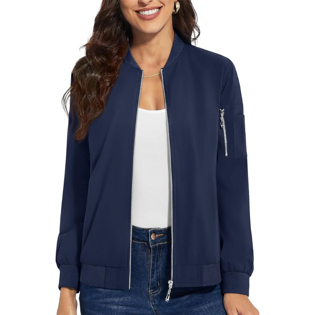 Women's Lightweight Casual Windbreaker Bomber Jackets