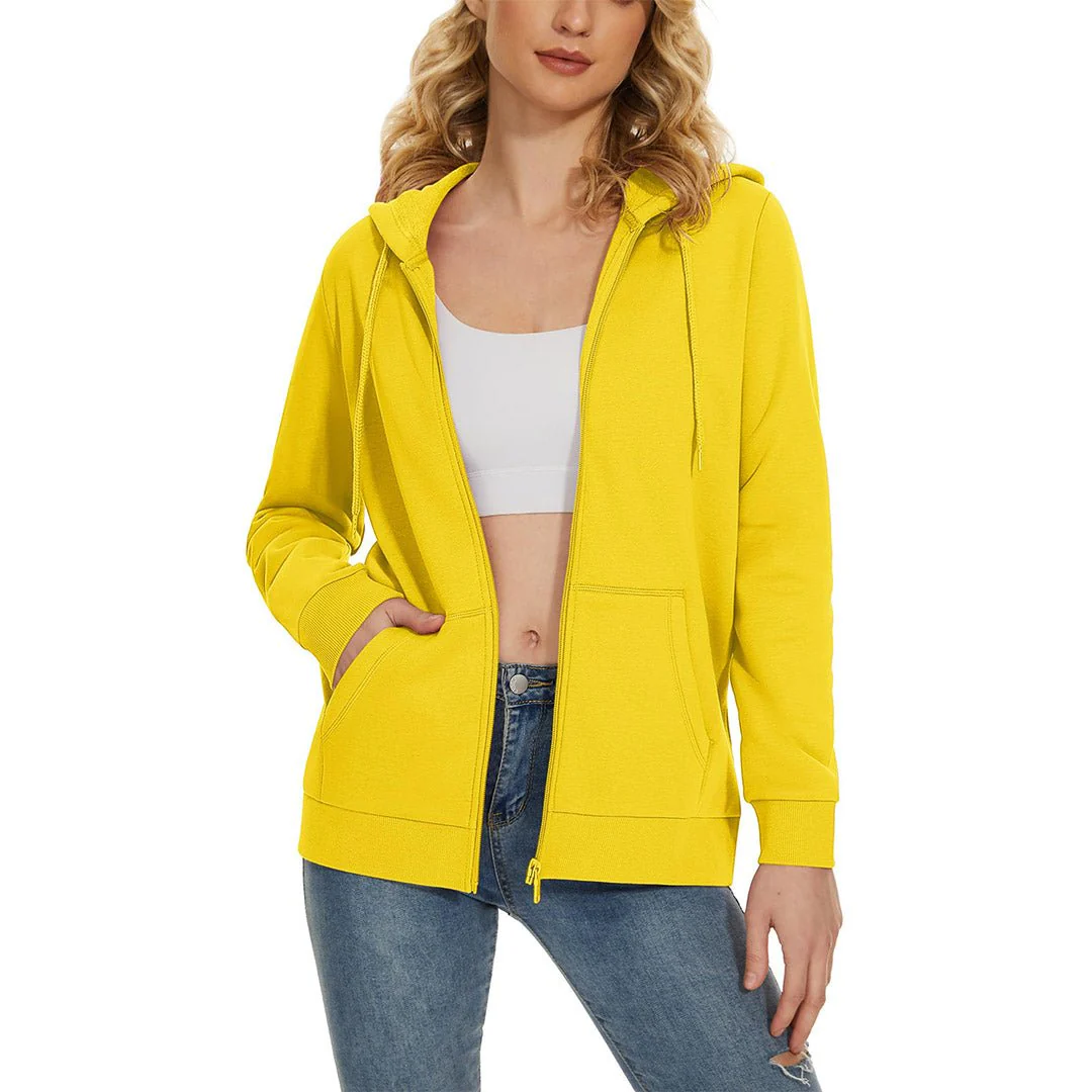 Women's Casual Lightweight  Fleece Hoodies Sportswear Jacket