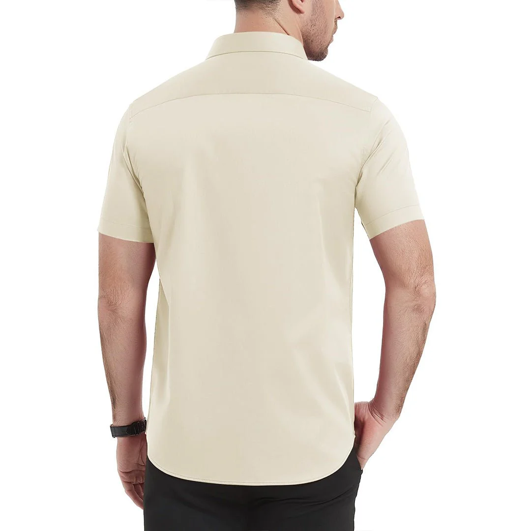 Men's Summer Casual Regular Fit Button Down Short Sleeve T-shirt