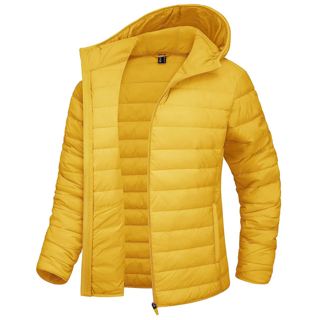 Women's Lightweight Puffer Full-zip Water-Resistant Winter Coat with Hood