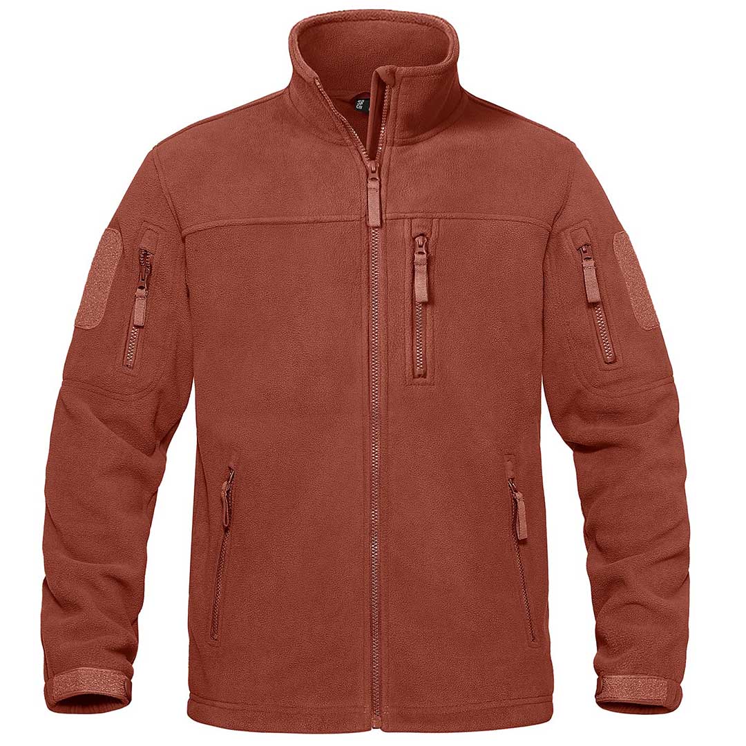 Men's Tactical Fleece Jackets Full Zip Coat with Multi Pockets