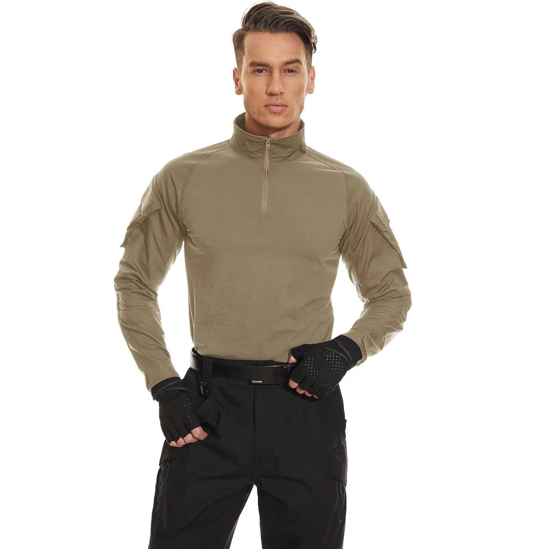 Men's Tactical 1/4 Half Zip Sweatshirt Assault Design Combat Shirt