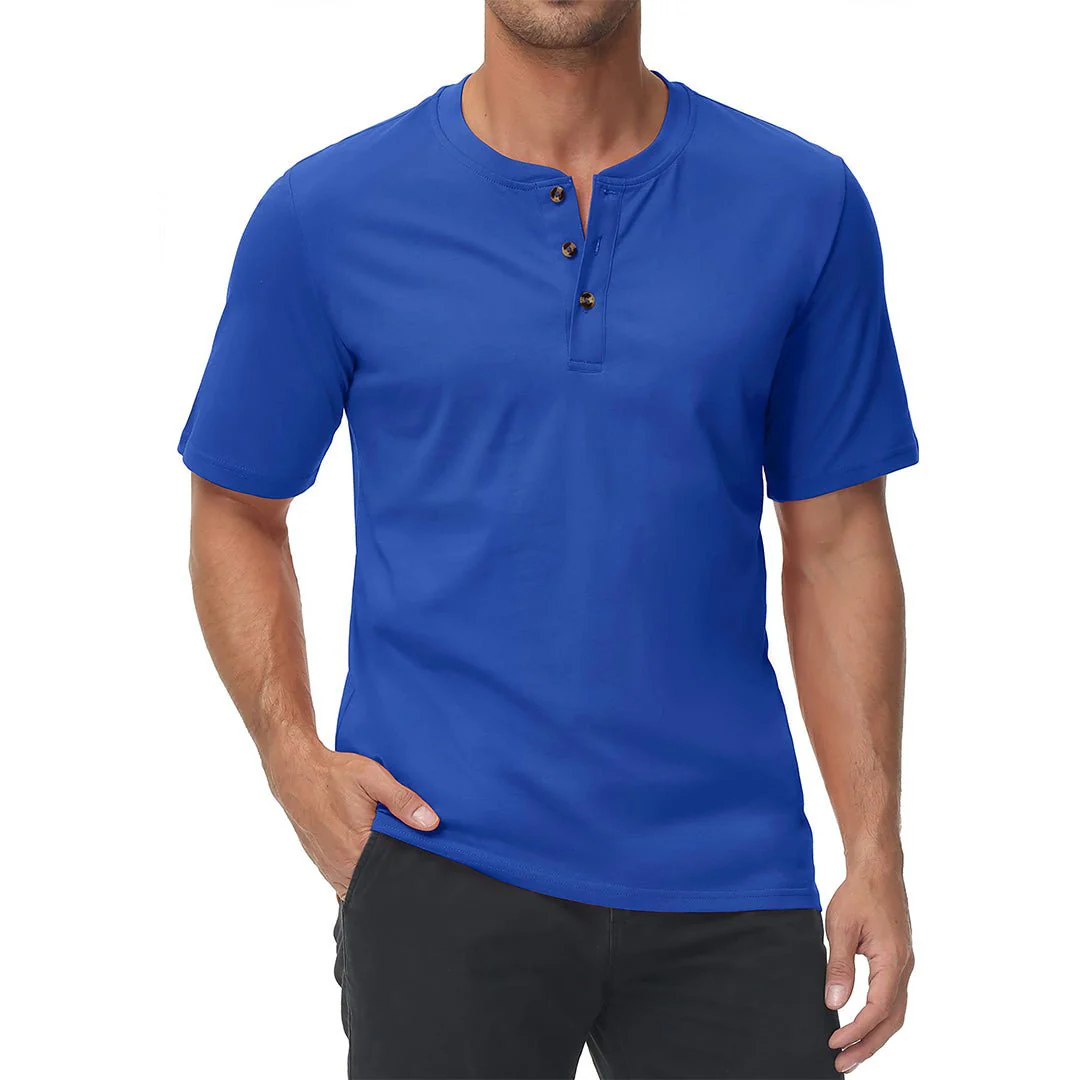 Men's Casual Cotton Henley Shirts