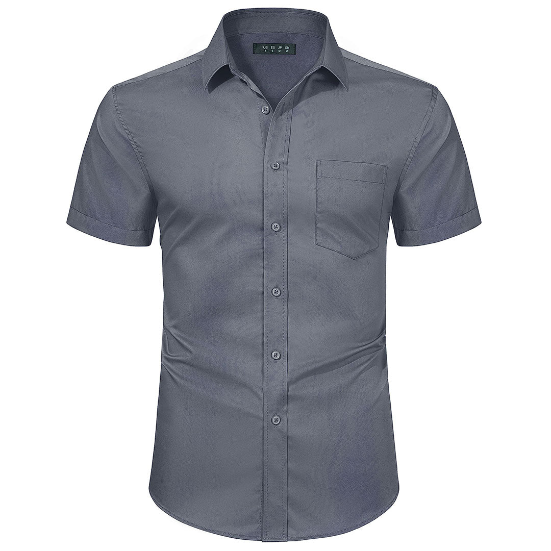 Men's Summer Casual Regular Fit Button Down Short Sleeve T-shirt
