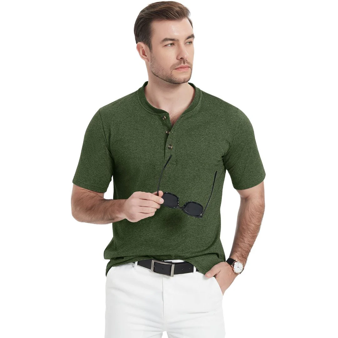 Men's Casual Cotton Henley Shirts