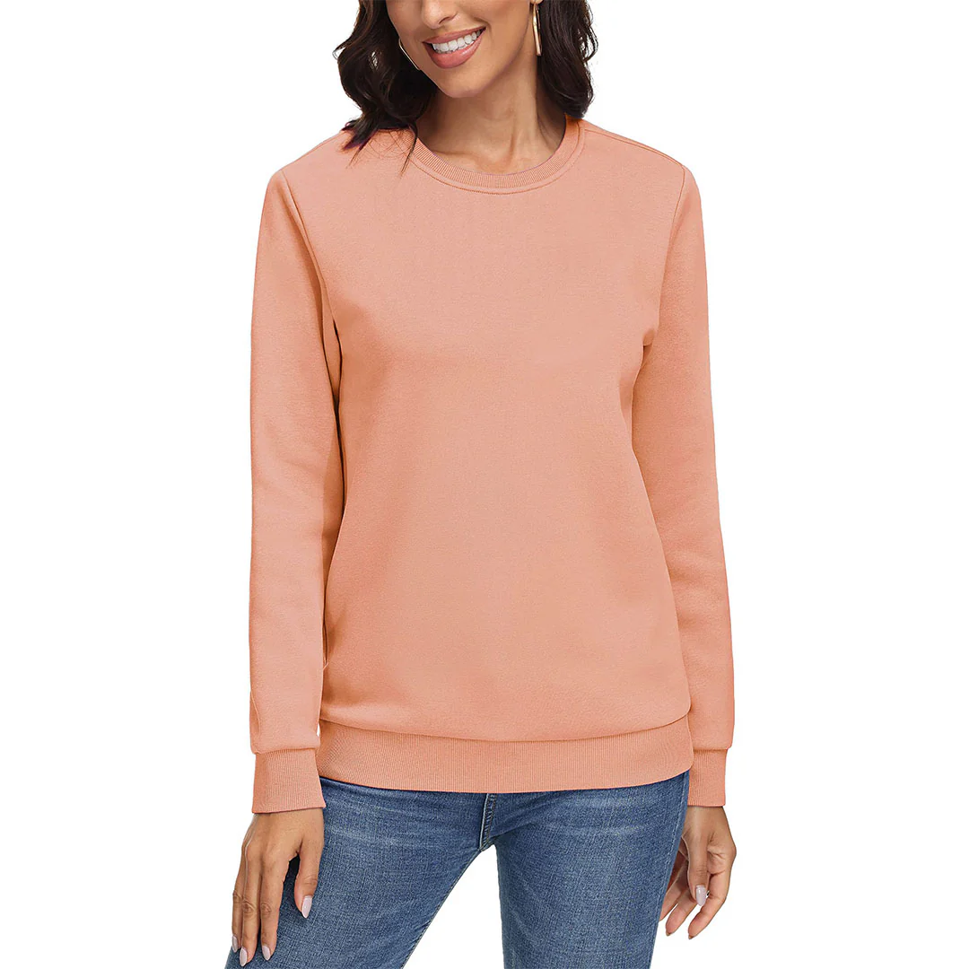 Women's Fleece-Lined Crewneck Casual Sweatshirts