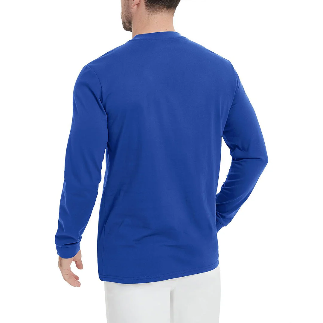 Men's Henley Long Sleeve Cotton Casual Moisture Wicking Shirts