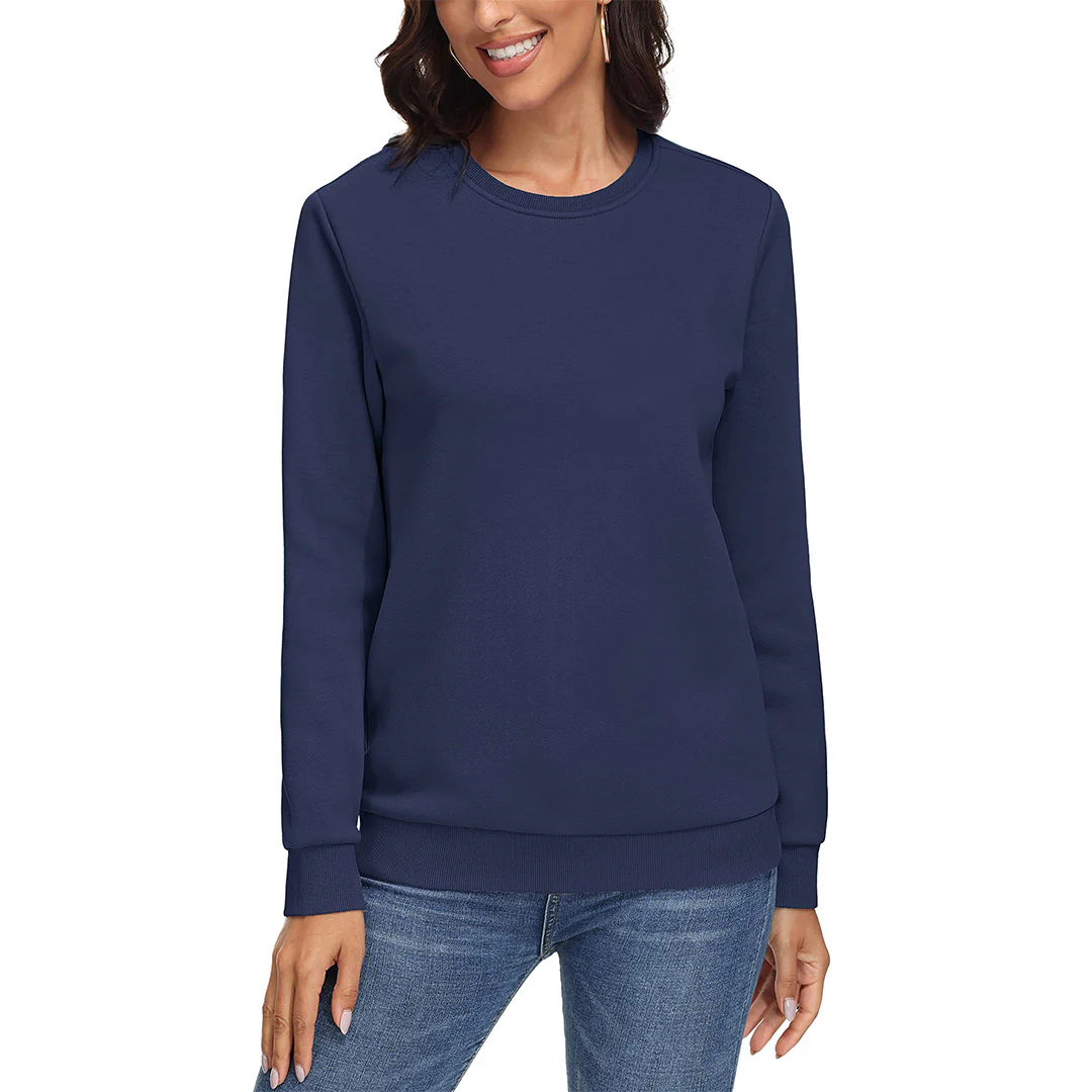 Women's Fleece-Lined Crewneck Casual Sweatshirts