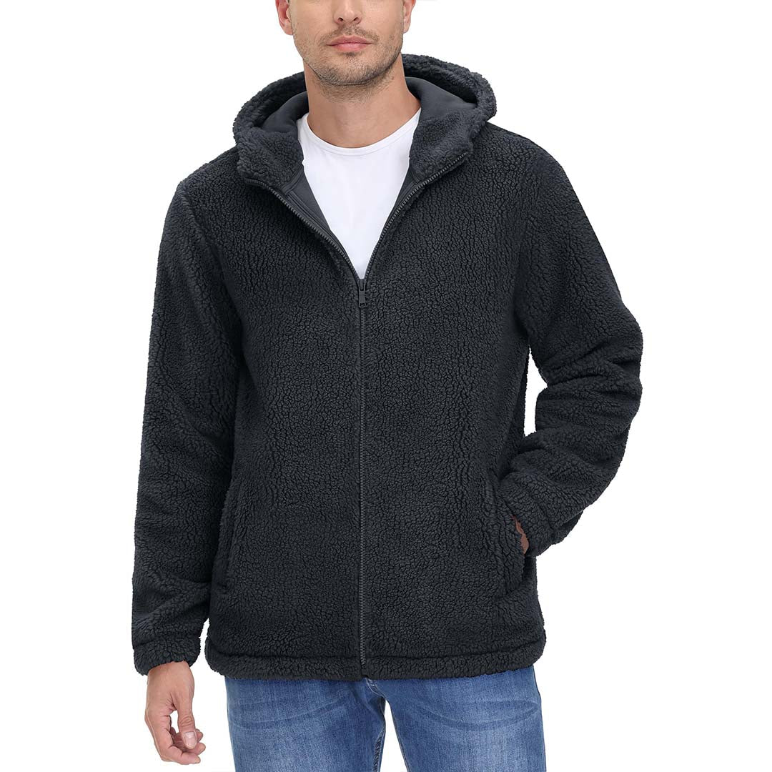 Men's Fleece Hoodies Sherpa Jackets Winter Thermal Coats