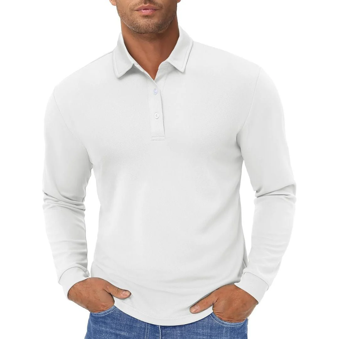 Men's Quick Dry Golf Polo Long Sleeve Shirt