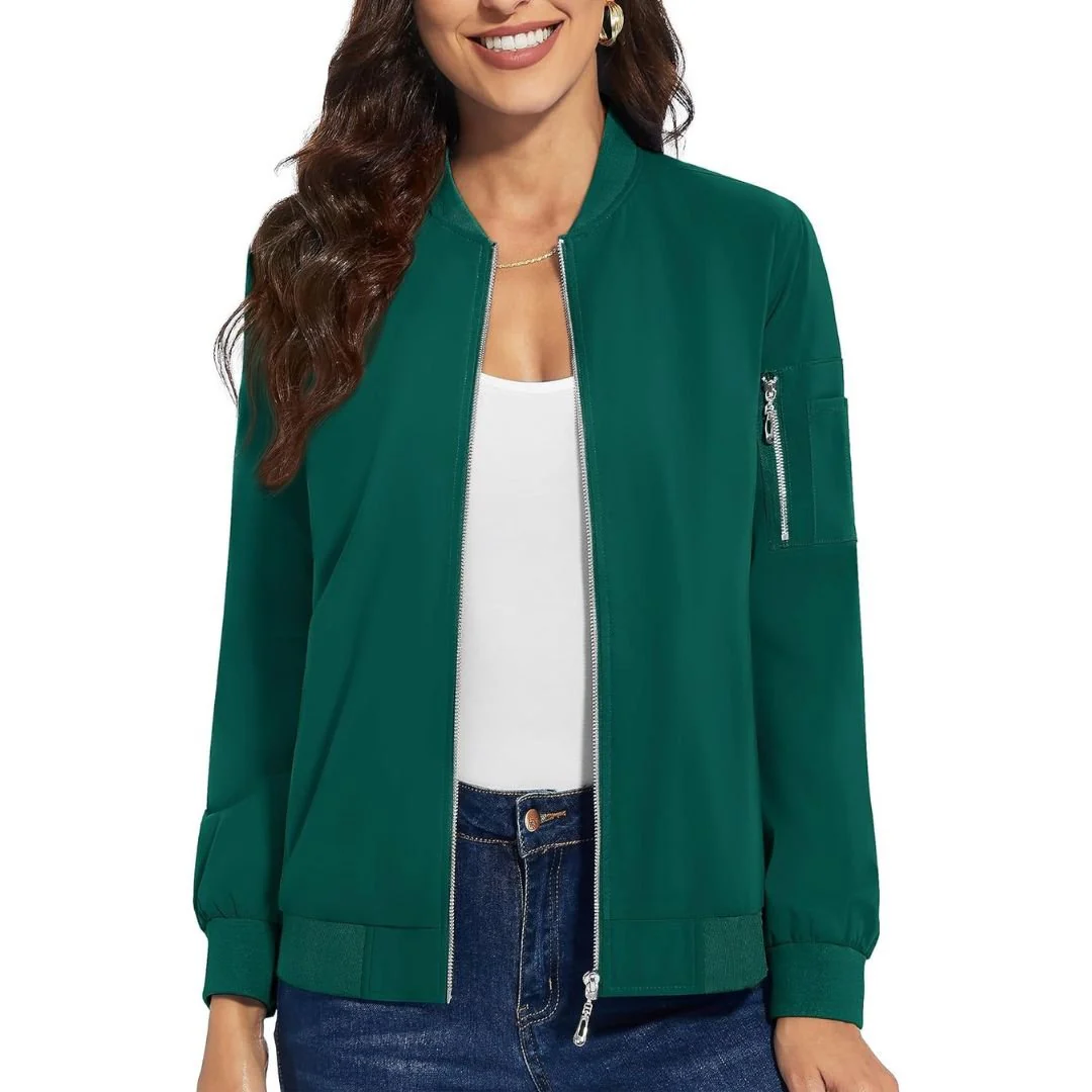 Women's Lightweight Casual Windbreaker Bomber Jackets