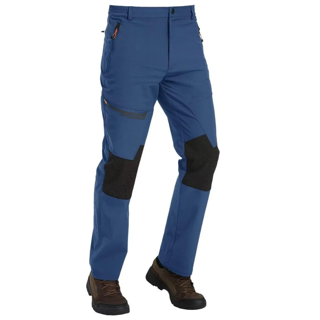 Men's Hiking Fleece Lined Reinforced Knees Softshell Pants