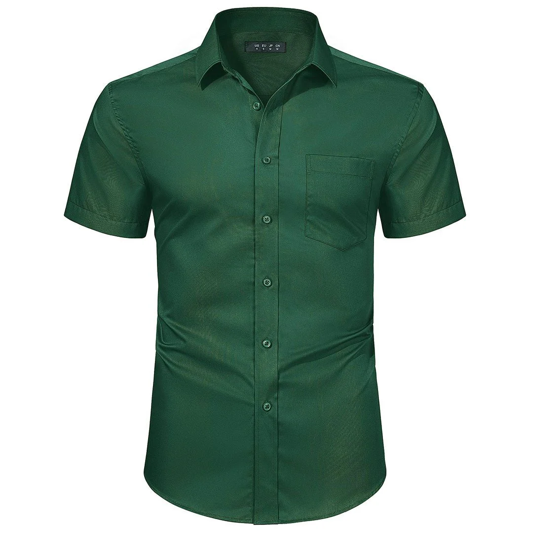 Men's Summer Casual Regular Fit Button Down Short Sleeve T-shirt